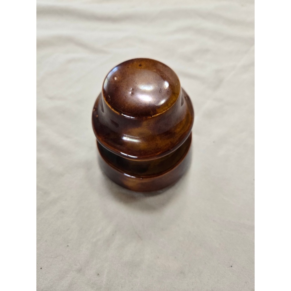 Vintage Locke 44 Brown Glazed Ceramic Electric Power Line Insulator Collectible